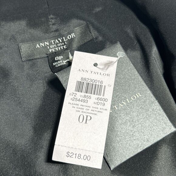 Ann Taylor Petite Womens Business Blazer Jacket Sz. 0 Black Career Suit NWT $218 - Picture 11 of 15